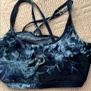 Peloton Blue Sports Bra with Crossed Straps